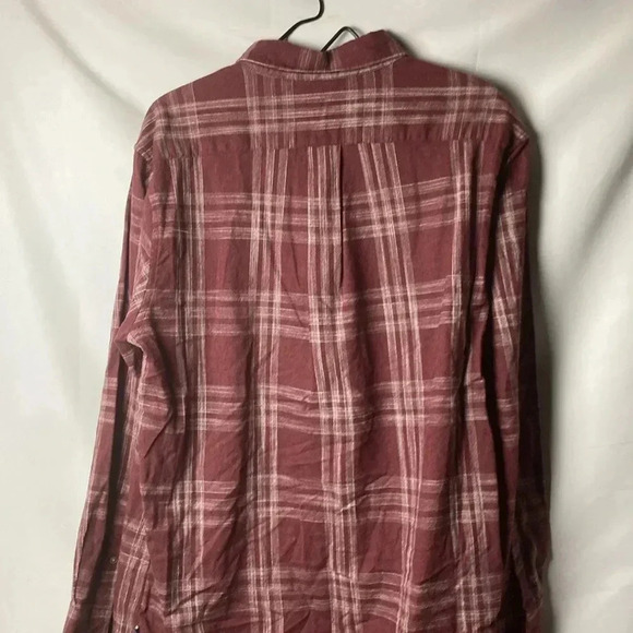 NWT ROWN MENS SIZE LARGE MUTED MAROON PLAID SOFT FLANNEL SHIRT BUTTON FRONT - Picture 10 of 13